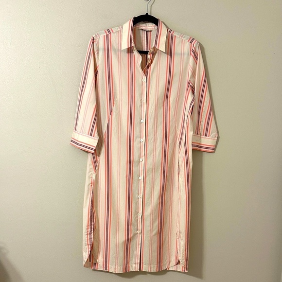 Caliban Dresses & Skirts - Caliban Women’s Striped Cotton Button Front Shirt Dress Sz 8 (IT 44) Classic